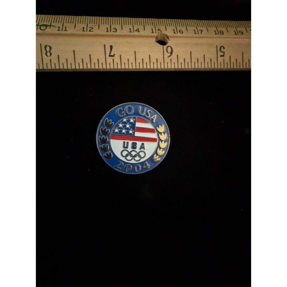 vtg 2004 athens summer olympics Go USA american flag lapel pin - Picture 3 of 3